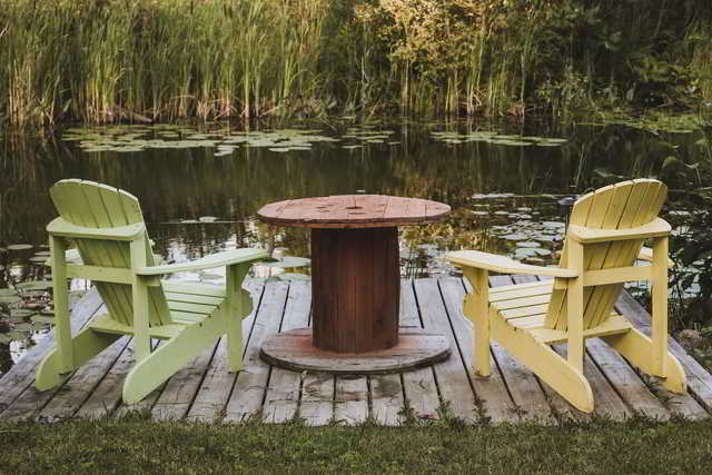 digital detox: two chairs by the lake