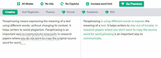 Paraphrasing Tool